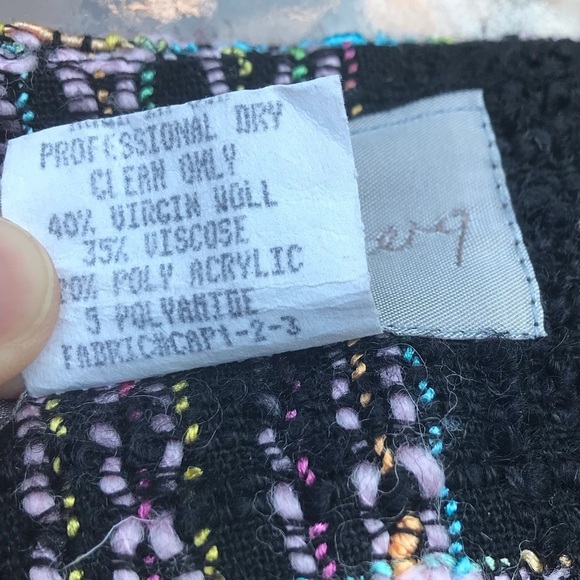 Emil Rutenberg Tweed Bouclé Knit Plaid Pencil Skirt Black Pink Luxury 10 - Picture 7 of 7